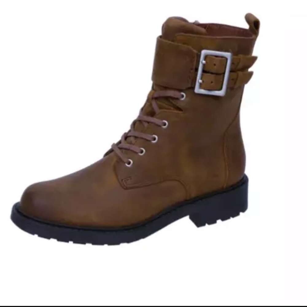 NEW Clark's Orinoco 2 Brown Snuff Lace Leather Boots Side Zip Womens Size 10